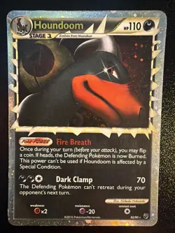 Pokemon TCG Houndoom Holo Stage 1 Beast 2010 Set 82/90 110 HP - Image 1