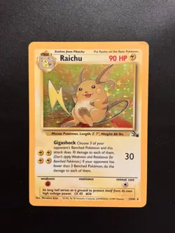 RARE Vintage Pokemon Raichu Holo 14/62 Fossil - Image 1