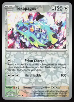 Terapagos 161/191 Rare Surging Sparks Pokemon Reverse Holo Near Mint - Image 1