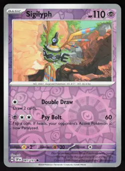 Sigilyph 081/191 Common Surging Sparks Pokemon Reverse Holo Near Mint - Image 1