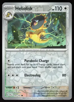 Heliolisk 155/191 Common Surging Sparks Pokemon Reverse Holo Near Mint - Image 1