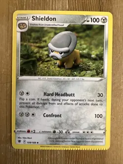 Pokemon TCG Shieldon - Astral Radiance 109/189 Crimp Error Misprint NM - Image 1