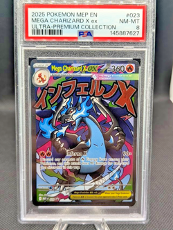 2025 POKEMON MEP EN-ME BLACK STAR PROMO #023 MEGA CHARIZARD X EX PSA 8 NM-MT - Image 1