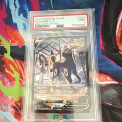 Pokemon 2022 SWSH09 Brilliant Stars Umbreon V TG22/TG30 Holo Full Art PSA 9 - Image 1