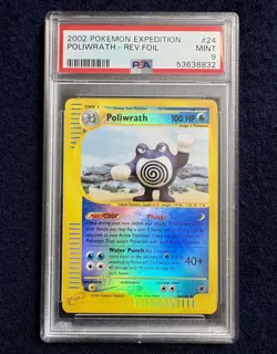 Pokemon Poliwrath Expedition Reverse Holo Rare #24 PSA 9 Mint - Image 1