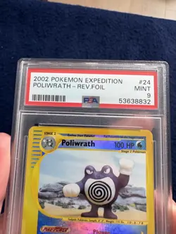 Pokemon Poliwrath Expedition Reverse Holo Rare #24 PSA 9 Mint - Image 5