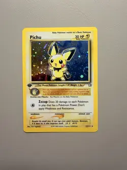 Wizards of the Coast Pokemon TCG Pichu Holo Rare 1st Ed 12/111 Neo Genesis Swirl - Image 1