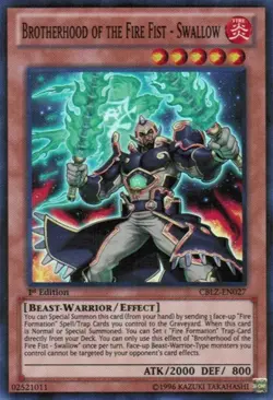 1 x Brotherhood of the Fire Fist - Swallow - CBLZ-EN027 - Super Rare - Unlimited - Image 1