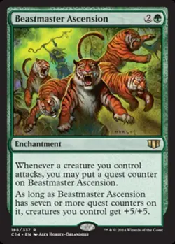 Beastmaster Ascension Magic mtg Moderate Play, English Commander 2014 x1 - Image 1