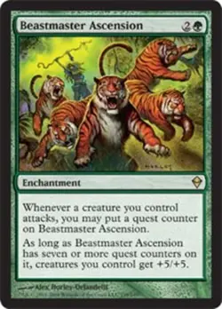 Beastmaster Ascension Magic mtg Heavy Play, English Zendikar x1 - Image 1