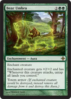Bear Umbra - Foil Magic mtg Light Play, English Rise of the Eldrazi x1 - Image 1