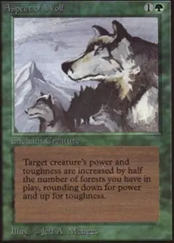 Aspect of Wolf Magic mtg Heavy Play, English Unlimited x1 - Image 1