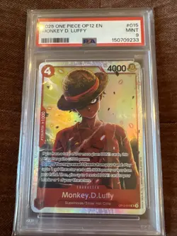 Monkey D. Luffy OP12-015 Legacy of the Master Foil PSA 9 - Graded One Piece Card - Image 1