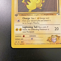 Lt. Surge's Pikachu 81/132 1st Edition Gym Heroes Regular MP - Pokemon Card - Image 5