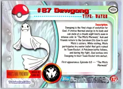 POKEMON TOPPS TRADING CARDS SERIES 2 DEWGONG #87 NON HOLO NM - Image 2