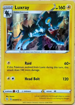 Luxray 033/072 Holo Rare Shining Fates Pokemon Holo Near Mint - Image 1