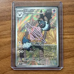 Pokemon Swoobat 120/086 Illustration Rare Sv: White Flare Full Art Holo NM/M+ - Image 3