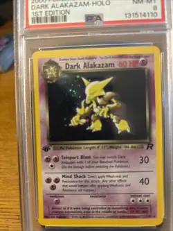 2000 POKEMON ROCKET 1ST EDITION #1 DARK ALAKAZAM-HOLO PSA 8 Swirl - Image 2