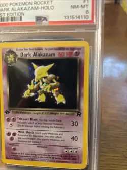 2000 POKEMON ROCKET 1ST EDITION #1 DARK ALAKAZAM-HOLO PSA 8 Swirl - Image 3