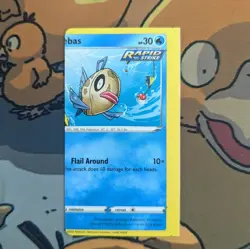 Pokemon Miscut Error Evolving Skies Feebas, square corners with alignment dots - Image 1