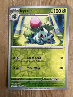 Ivysaur SVE 002/165 Reverse Holo - Pokemon 151 English NM - Image 1