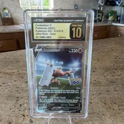 CGC Pristine 10 Conkeldurr V 074/078 Pokemon GO 2022 Holo Ultra Rare - Image 1