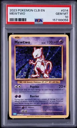Pokemon TCG Classic Mewtwo CLB EN 014 Holo Rare Psychic PSA 10 2023 - Image 1