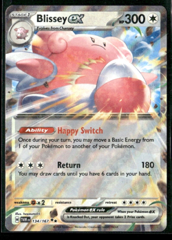 Blissey ex 134/167 Twilight Masquerade (TWM) Double Rare Holo Pokemon TCG - Image 1