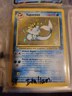 ITALIAN Holo Foil Vaporeon # 12/64 Jungle Set Pokemon Trading Cards LP - Image 2