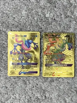 Set of 2 Greninja GX HP230 Shuriken Flurry Gold Foil Fan Art Card - Image 1