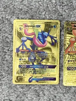 Set of 2 Greninja GX HP230 Shuriken Flurry Gold Foil Fan Art Card - Image 2