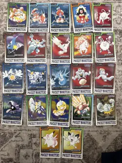Pokemon 1997 Bandai Carddass Lot 22 Cards Japanese Vintage Near Mint - Image 1