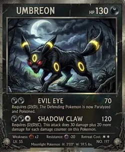 Pokemon Horror Umbreon Custom Card - Image 1