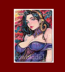 Hand Painted Altered MTG Card, Swamp, Anime Girl, by Cawblade - Image 1