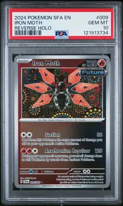 2024 POKEMON SFA EN-SHROUDED FABLE REVERSE HOLO #009 IRON MOTH PSA 10 - Image 1