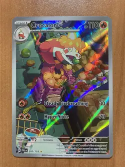 Crocalor Illustration Rare SV02 Pokemon Card Paldea Evolved 202/193 NM Fast Ship - Image 1