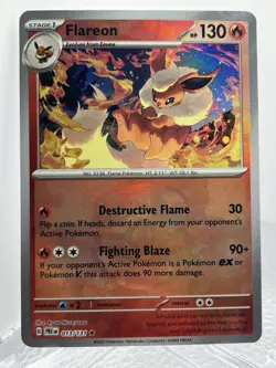 Pokemon TCG Flareon Master Ball Reverse Holo Card 013/131 Prismatic Evolutions - Image 1