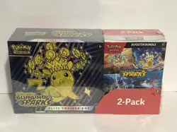 Pokemon Surging Sparks ETB + Booster Bundle Costco 2 Pack Factory Sealed - Image 1
