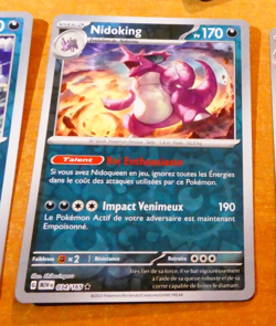 POKEMON 151 CARD REVERSE HOLO CARTE NIDOKING 034/165 MEW FR JCC MINT 2023 - Image 1