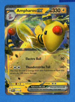 Pokemon Ampharos ex SVP 016 Scarlet & Violet Holo Black Star Promo NM - Image 1