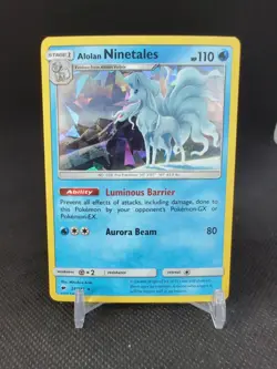 2017 Pokemon Burning Shadows Alolan Ninetales 28/147 Cracked Ice Holo - Image 1