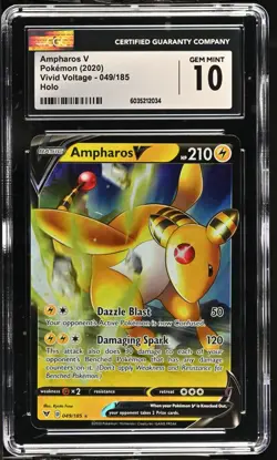 AMPHAROS V 049/185 - POKEMON TCG HOLO VIVID VOLTAGE 2020 CGC 10 - Image 1