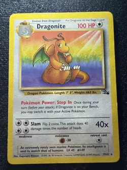 Pokemon Dragonite Fossil-Set Non-Holo 1999 Rare NM/LP Condition Vintage - Image 1