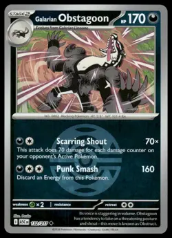 Galarian Obstagoon (Dusk Ball) 132/217 Ascended Heroes Pokemon Reverse Holo NM - Image 1