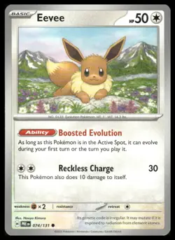 Eevee 074/131 Common Prismatic Evolutions Pokemon Near Mint - Image 1