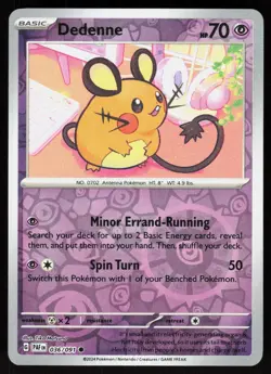 Dedenne 036/091 Common Paldean Fates Pokemon Reverse Holo Near Mint - Image 1