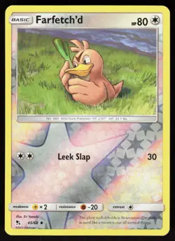 Farfetch'd 45/68 Uncommon Hidden Fates Pokemon Reverse Holo Lightly Played - Image 1
