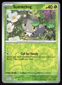 Scatterbug 005/191 Common Surging Sparks Pokemon Reverse Holo Near Mint - Image 1