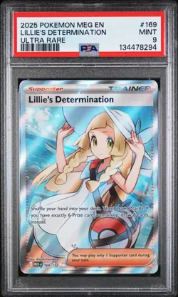 Lillie'S Determination Pokemon Meg En-Mega Evolution 169 NM PSA 9 - Image 1
