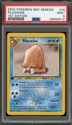 Pokemon Piloswine Neo Genesis 1st Edition #44 PSA 9 Mint - Image 1